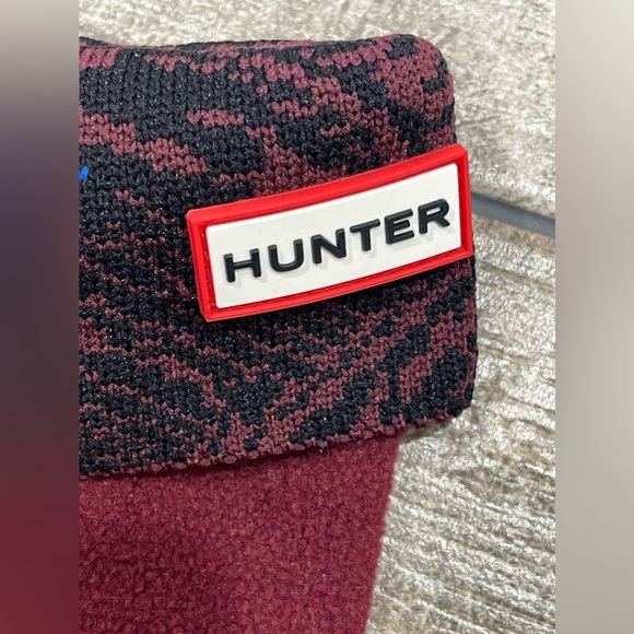 Hunter Kids Girls Original Wave Intarsia Boot Socks Dulse/Azure Size M - Picture 3 of 6